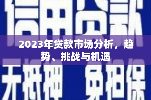 江海2023年贷款市场分析，趋势、挑战与机遇
