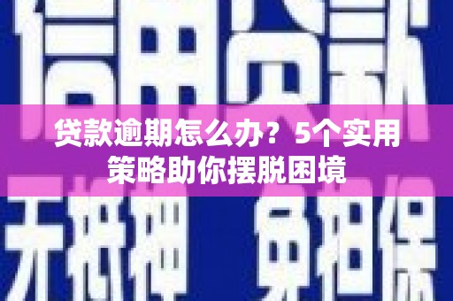 遂昌贷款逾期怎么办？5个实用策略助你摆脱困境
