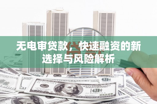 台南无电审贷款，快速融资的新选择与风险解析