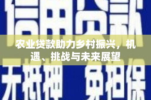 青浦农业贷款助力乡村振兴，机遇、挑战与未来展望