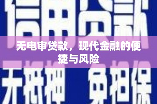 海原无电审贷款，现代金融的便捷与风险