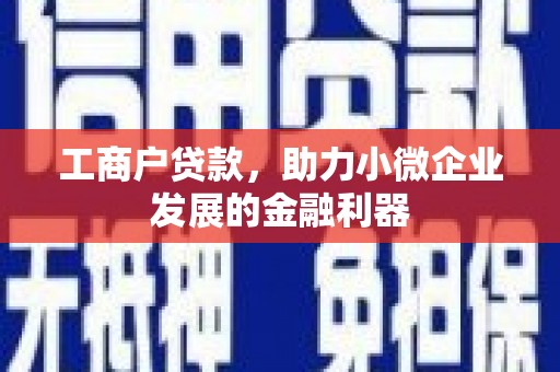 茂县工商户贷款，助力小微企业发展的金融利器