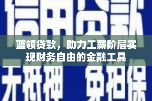 龙口蓝领贷款，助力工薪阶层实现财务自由的金融工具