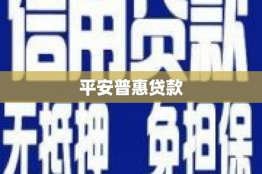 右江平安普惠贷款